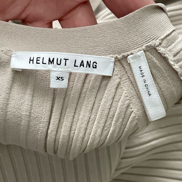 HELMUT LANG Open Tie Back Sweater Metal Tan Beige Ribbed Knit RARE Size XS - Picture 10 of 10